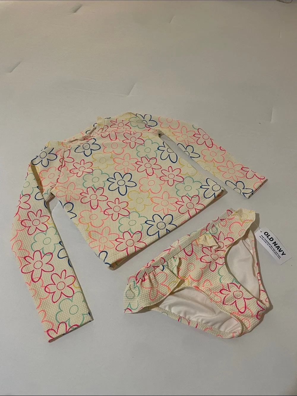 Old Navy Kids Floral Long-Sleeve Rash Guard Set - 3T